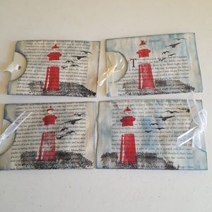 Set of 4 Vintage Lighthouse Journaling Pockets
